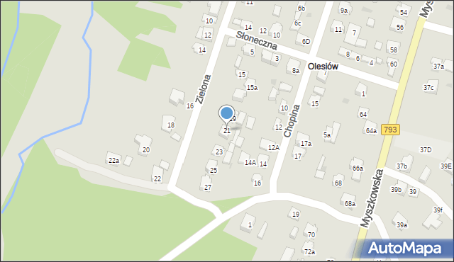 Żarki, Zielona, 21, mapa Żarki