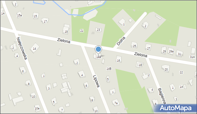 Żarki-Letnisko, Zielona, 14a, mapa Żarki-Letnisko