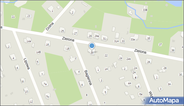 Żarki-Letnisko, Zielona, 20, mapa Żarki-Letnisko