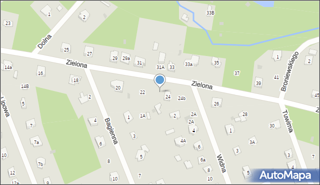 Żarki-Letnisko, Zielona, 24a, mapa Żarki-Letnisko