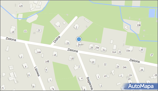 Żarki-Letnisko, Zielona, 27, mapa Żarki-Letnisko