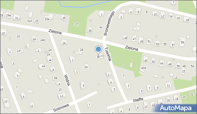 Żarki-Letnisko, Zielona, 30, mapa Żarki-Letnisko