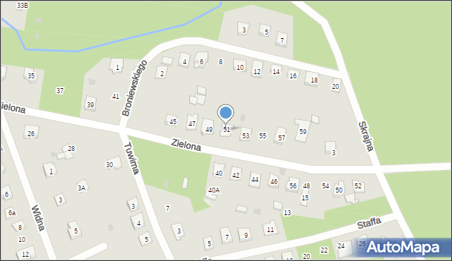 Żarki-Letnisko, Zielona, 51, mapa Żarki-Letnisko