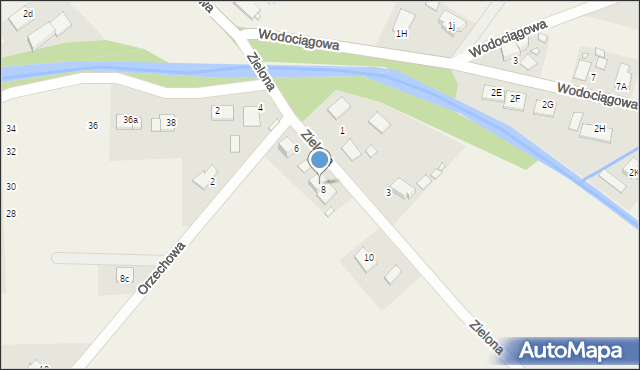 Zawada, Zielona, 6a, mapa Zawada