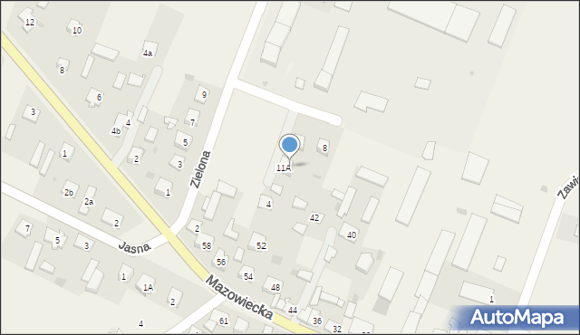 Zawidz Kościelny, Zielona, 6, mapa Zawidz Kościelny