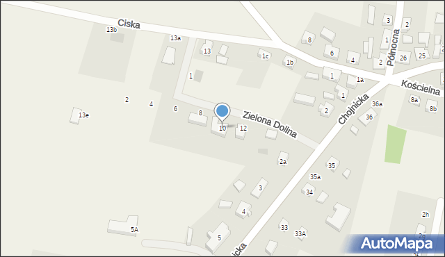 Zblewo, Zielona Dolina, 10, mapa Zblewo