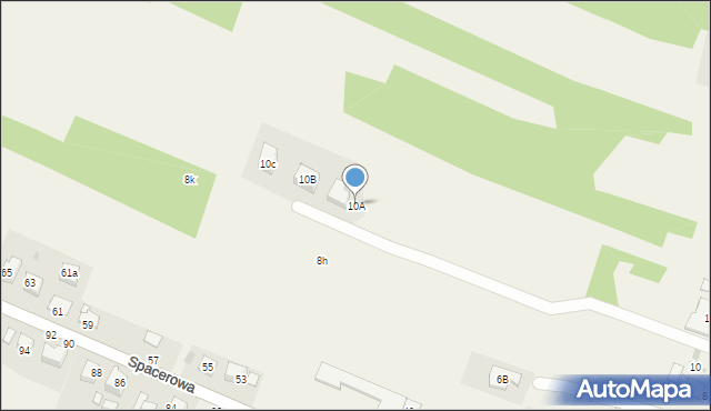 Zbylitowska Góra, Zielna, 10A, mapa Zbylitowska Góra