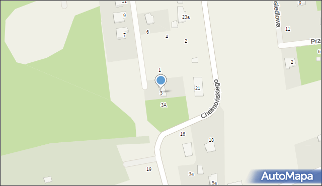 Żelechów, Zielna, 3, mapa Żelechów