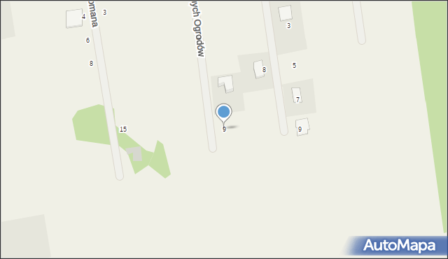 Żelechów, Zielonych Ogrodów, 9, mapa Żelechów