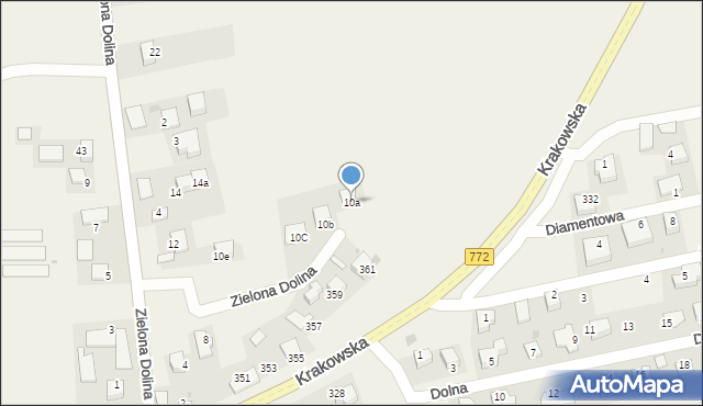 Zerwana, Zielona Dolina, 10a, mapa Zerwana