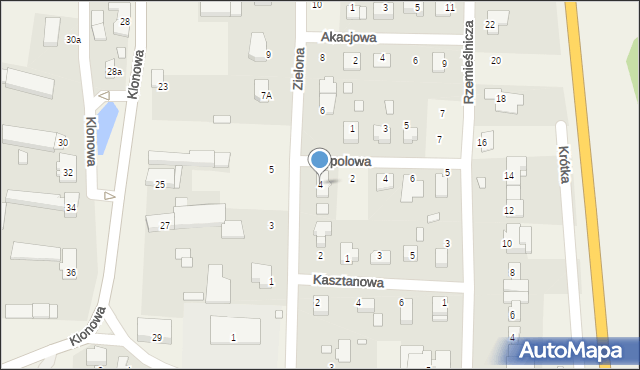 Zielęcice, Zielona, 4, mapa Zielęcice