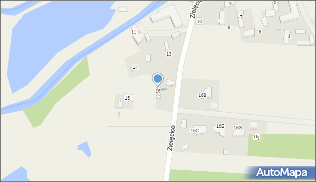 Zielęcice, Zielęcice, 16, mapa Zielęcice