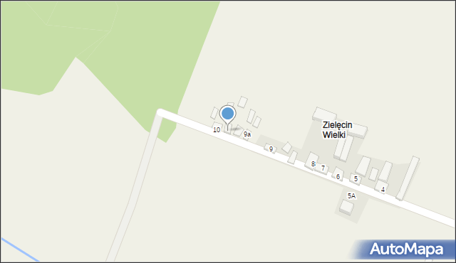 Zielęcin, Zielęcin, 10a, mapa Zielęcin