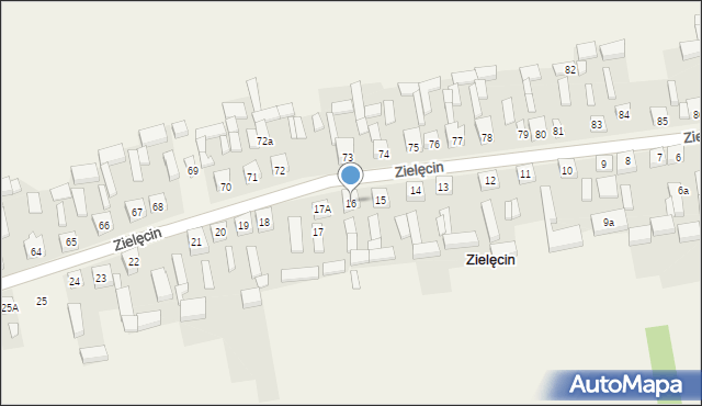 Zielęcin, Zielęcin, 16, mapa Zielęcin