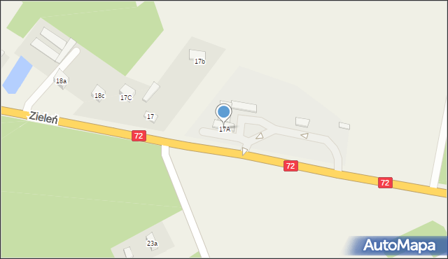 Zieleń, Zieleń, 17A, mapa Zieleń