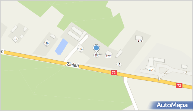 Zieleń, Zieleń, 18c, mapa Zieleń