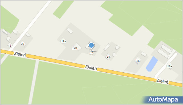 Zieleń, Zieleń, 19, mapa Zieleń