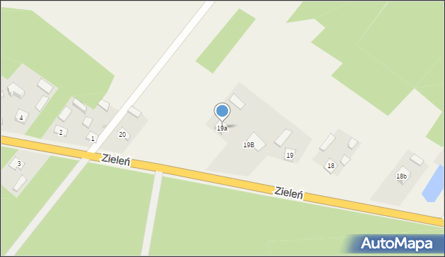 Zieleń, Zieleń, 19a, mapa Zieleń