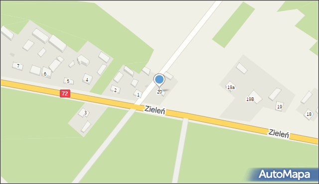 Zieleń, Zieleń, 20, mapa Zieleń