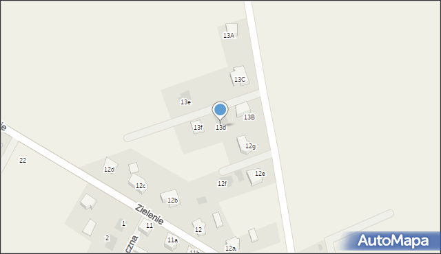 Zielenie, Zielenie, 13d, mapa Zielenie