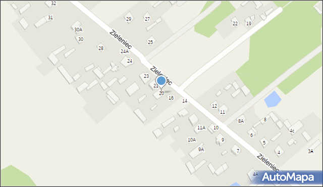 Zieleniec, Zieleniec, 20, mapa Zieleniec