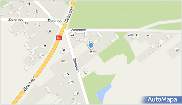 Zieleniec, Zieleniec, 42, mapa Zieleniec