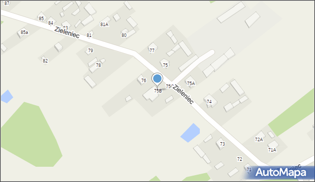 Zieleniec, Zieleniec, 75B, mapa Zieleniec