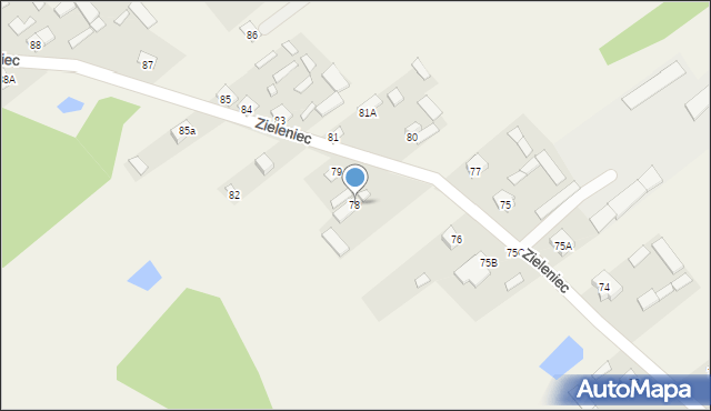 Zieleniec, Zieleniec, 78, mapa Zieleniec