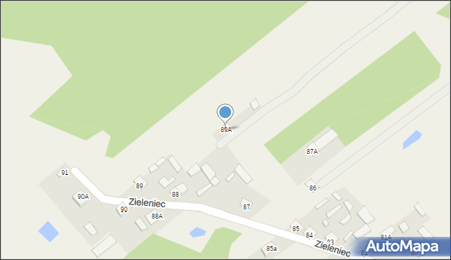 Zieleniec, Zieleniec, 89A, mapa Zieleniec