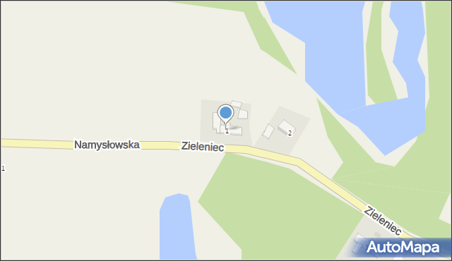 Zieleniec, Zieleniec, 1, mapa Zieleniec