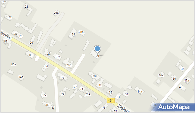 Zieleniec, Zieleniec, 29a, mapa Zieleniec