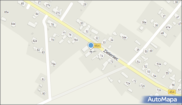 Zieleniec, Zieleniec, 75, mapa Zieleniec
