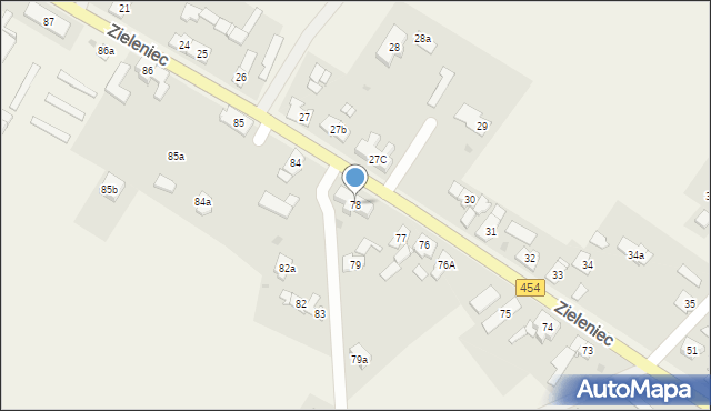 Zieleniec, Zieleniec, 78, mapa Zieleniec