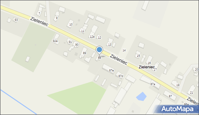 Zieleniec, Zieleniec, 88, mapa Zieleniec