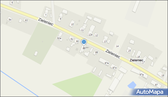Zieleniec, Zieleniec, 89, mapa Zieleniec