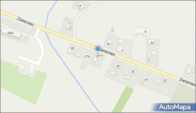 Zieleniec, Zieleniec, 97, mapa Zieleniec