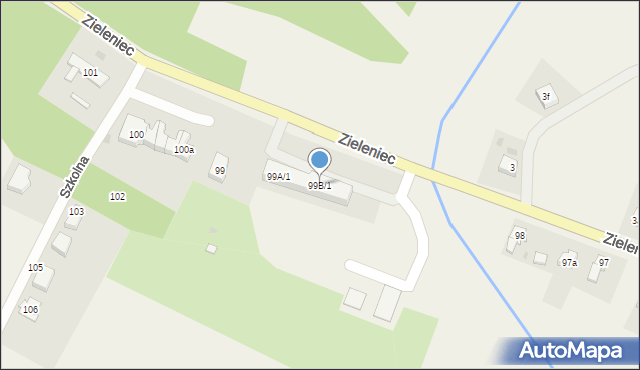 Zieleniec, Zieleniec, 99B/1, mapa Zieleniec