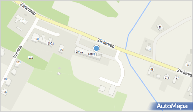 Zieleniec, Zieleniec, 99B/2, mapa Zieleniec