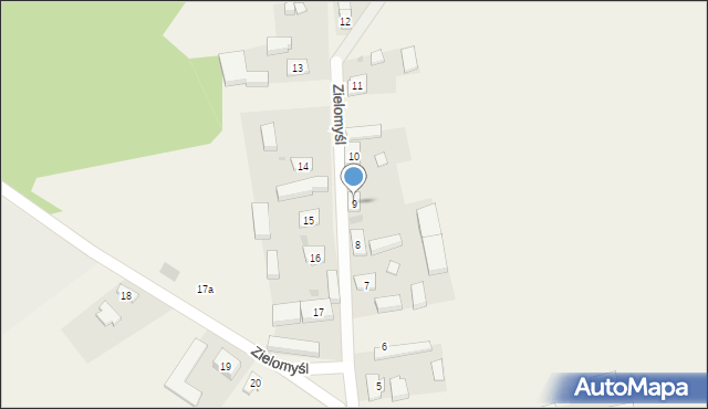 Zielomyśl, Zielomyśl, 9, mapa Zielomyśl