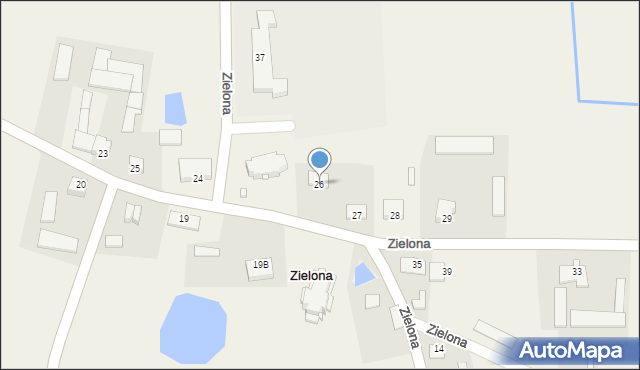 Zielona, Zielona, 26, mapa Zielona