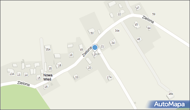Zielona, Zielona, 17, mapa Zielona