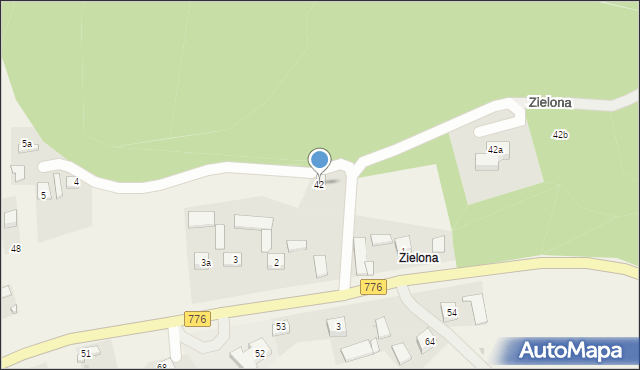 Zielona, Zielona, 42, mapa Zielona