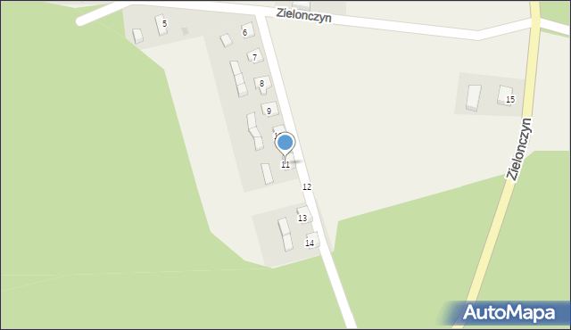 Zielonczyn, Zielonczyn, 11, mapa Zielonczyn