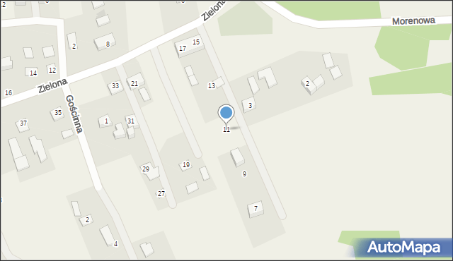 Zielonczyn, Zielona, 11, mapa Zielonczyn