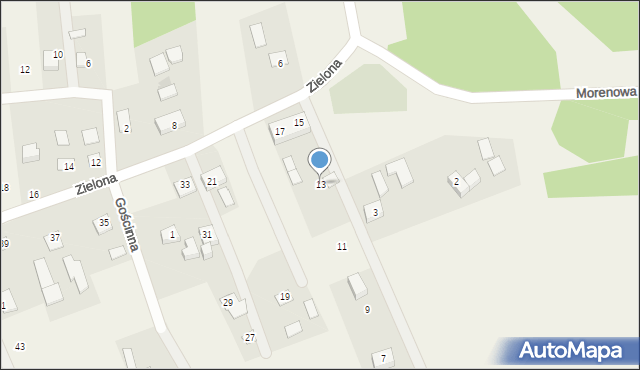 Zielonczyn, Zielona, 13, mapa Zielonczyn