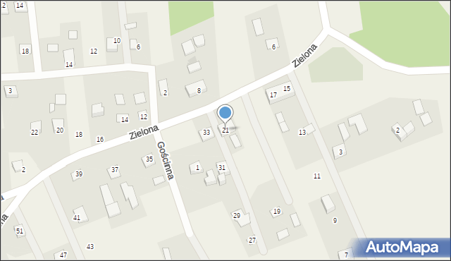 Zielonczyn, Zielona, 21, mapa Zielonczyn