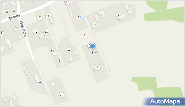 Zielonczyn, Zielona, 9, mapa Zielonczyn