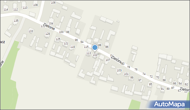 Zielone, Zielone, 111, mapa Zielone