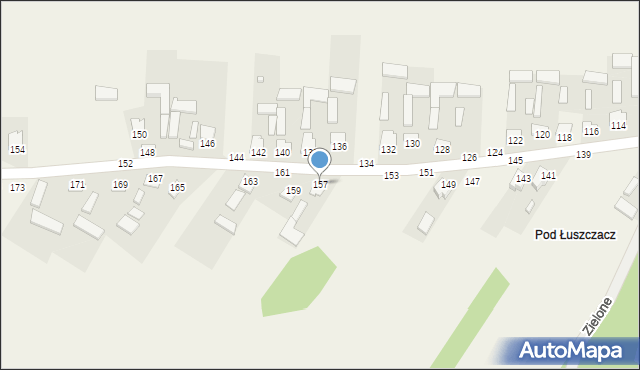 Zielone, Zielone, 157, mapa Zielone