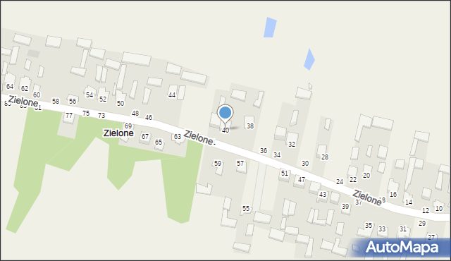 Zielone, Zielone, 40, mapa Zielone